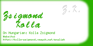 zsigmond kolla business card